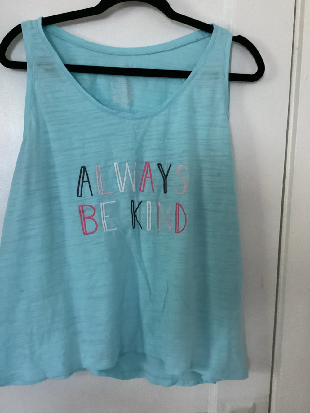 Light Blue Tank Top - "Always Be Kind" Text